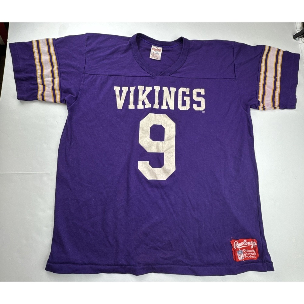 Rawlings Minnesota‎ Vikings Jersey NFL Number 9 XL Purple Made in USA